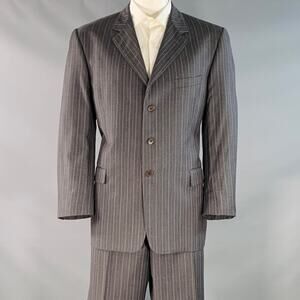 PAUL SMITH 46 Westbourne Regular Grey Purple Pinstripe Wool Notch Lapel Suit